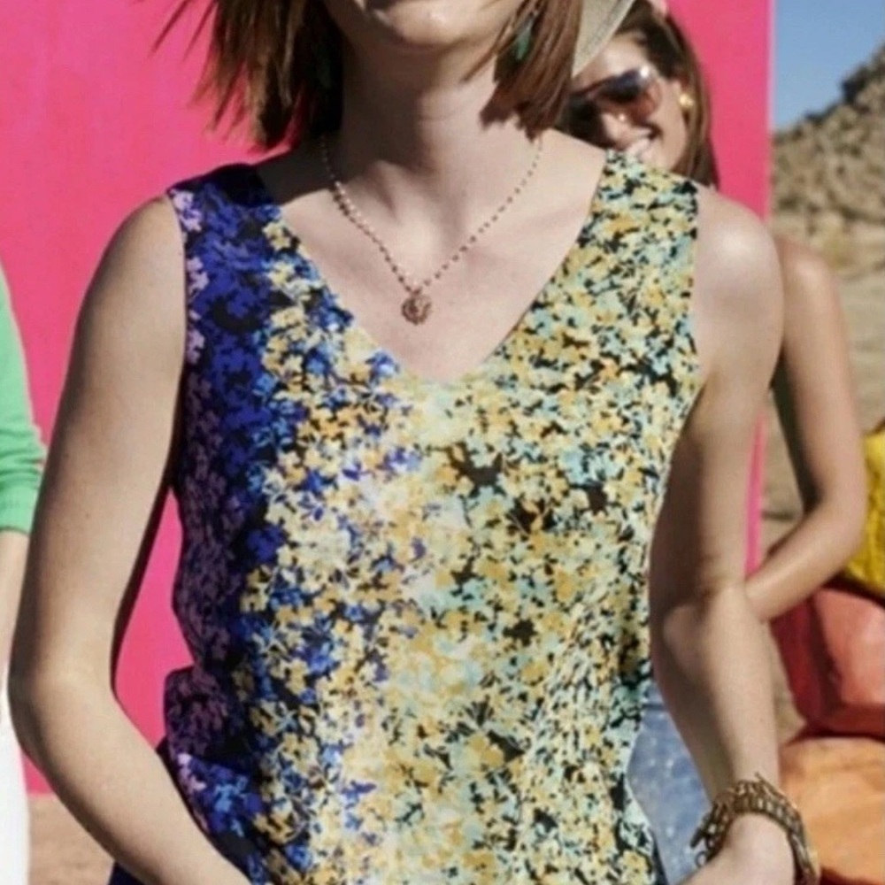 CAbi Colorful Abstract Sleeveless Top